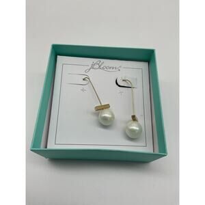 JBloom Asymmetrical Drop Earrings Silver Tone Modern Mismatched Dangle